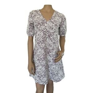 Indiska Gina Women's Dress Size S Paisley floral White Purple NEW